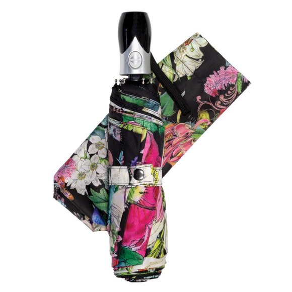 Black Botanical Print Umbrella - Picture 2 of 2